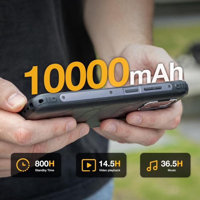 AGM H MAX Rugged Smartphone Unlocked, 4G Outdoor Phone with 10000mAh Battery, Android 14, 4GB+128GB, 6.56” HD+ Display, IP68/IP69K, Face ID, Dual SIM, NFC (AE version) - Image 2