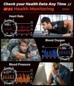 HIRREO Military Smart Watch for Men, 1.85'' HD Large Screen Smartwatch, Flashlight/IP68 Waterproof/800mAh/Pedometer/100+ Sports Fitness Tracker, Mens Smart Watches for Android iPhone Compatible - Image 7