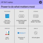 HP 15.6 inch Laptop, HD Display, 13th Generation Intel Core i5-1334U, 8 GB RAM, 512 GB SSD, Intel Iris Xe Graphics, Windows 11 Home, 15-fd (2024) - Image 2