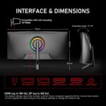 Gawfolk 34" Inch Gaming Monitor UWQHD 165Hz Curved 1500R Ultrawide 21:9 Computer Monitor 3440x1440 1ms(GTG) 100% sRGB FreeSync PIP/PBP RGB Backlight Display Screen for Office & Gaming - Image 7
