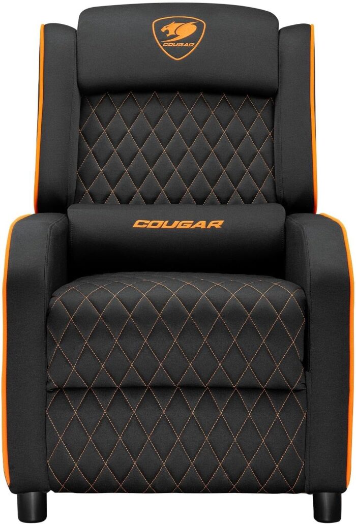 Cougar Ranger One Gaming Sofa, Breathable Woven Fabric, Side Storage Pocket, Headrest & Lumbar Pillow, Adjustable Design, Up To 150 Kg Capacity - Black & Orange - Image 5