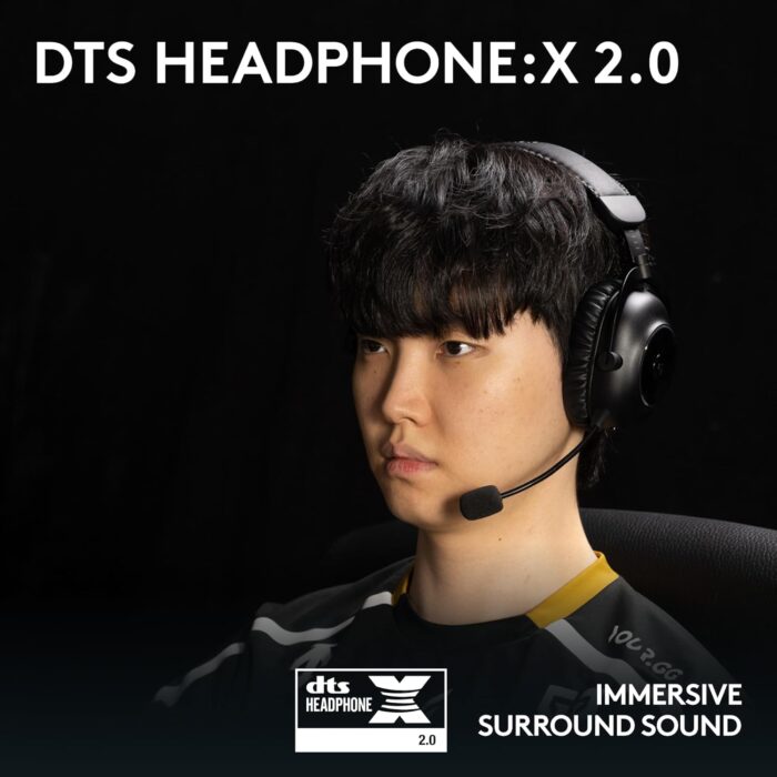 Logitech G PRO X 2 LIGHTSPEED Wireless Gaming Headset, Detachable Boom Mic, 50mm Graphene Drivers, DTS: X Headphone 2.0—7.1 Surround, Bluetooth/USB/3.5mm Aux, for PC, PS5, PS4, Nintendo Switch - Black - Image 6