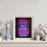 Simimi art Colorful video Game Print Video Game Themed Print Room Wall Decoration, Gamer Wall , 6PCS Controller, Gamer,Teen boy bedroom,Game Room,Kids Room,Unfamed set of 6(8"X10 - Image 4
