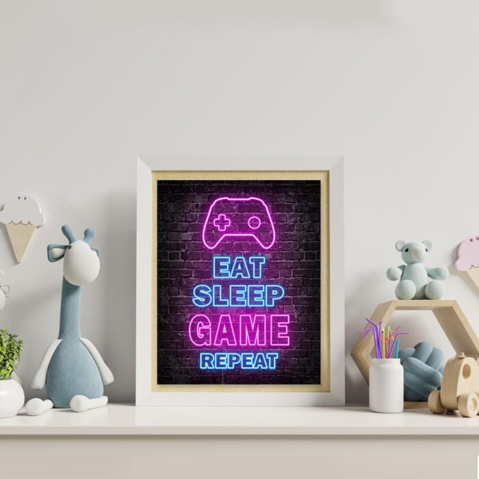 Simimi art Colorful video Game Print Video Game Themed Print Room Wall Decoration, Gamer Wall , 6PCS Controller, Gamer,Teen boy bedroom,Game Room,Kids Room,Unfamed set of 6(8"X10 - Image 4
