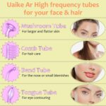 Uaike High Frequency Facial Wand - 4 in 1 Violet Portable Handheld High Frequency Facial Machine - at Home Face Skin Wand Device with 4 Pcs Purple Glass Tubes - Image 2