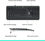 Logitech MK540 Advanced Wireless Keyboard and Mouse Combo for Windows, 2.4 GHz Unifying USB-Receiver, Multimedia Hotkeys, 3-Year Battery Life, for PC, Laptop - Image 7