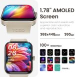 TOZO S4 AcuFit One Smart Watch 1.78" AMOLED Screen for Men Women, Bluetooth Call Dial Fitness Tracker, Heart Rate and Blood Oxygen, Sleep Monitor, IP68 Waterproof, Workout for iOS Android, Gold - Image 2