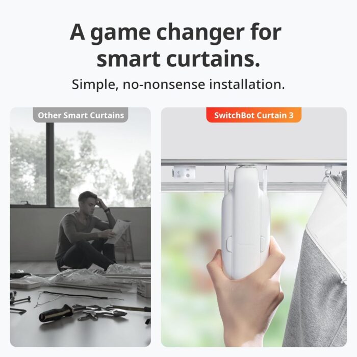 SwitchBot Smart Curtain Opener - Bluetooth Remote Control with App/Timer, Performance Upgrade, Add SwitchBot Hub to Make It Work with Alexa, Google Home, HomeKit(Curtain 3, U Rail) - Image 4