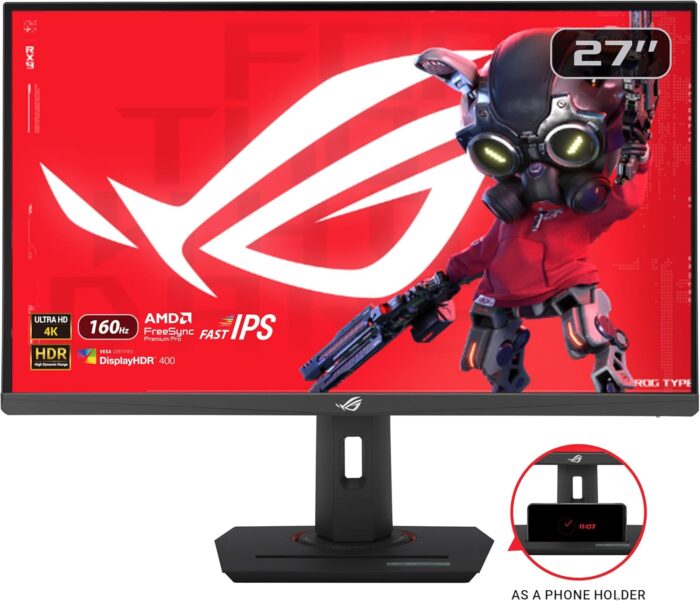 ASUS ROG Strix XG27UCS USB Type-C Gaming Monitor – 27-inch 4K UHD (3840x2160), 160Hz (Above 144Hz), 1ms (GTG), Fast IPS, Extreme Low Motion Blur Sync - Image 2