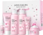 LAIKOU Sakura Skincare Set - 6 PCS Hydrating and Revitalizing Skincare Gift Set for Women, Teens, Moms & Daughters - Deep Cleansing, Anti-Aging, Nourishing, Even Skin Tone Treatment