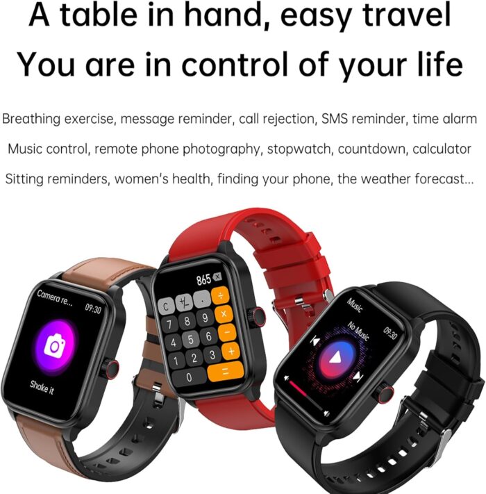 wgzixezn Smart Watch for Men Women, Answer/Make Call, ECG HRV Blood Glucose Fitness Tracker with Heart Rate Blood Pressure Monitor, IP67 Waterproof, Blood Sugar Activity Trackers for Android Ios,Blue - Image 7