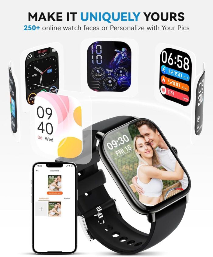Smart Watch for Women Men- Answer/Make Call, 2025 IP68 Waterproof Fitness Step Tracker Watch with Sleep Monitor/Activity Counter/110+ Sport Mode, Smartwatch for Andriod iPhone iOS Samsung Compatible - Image 6