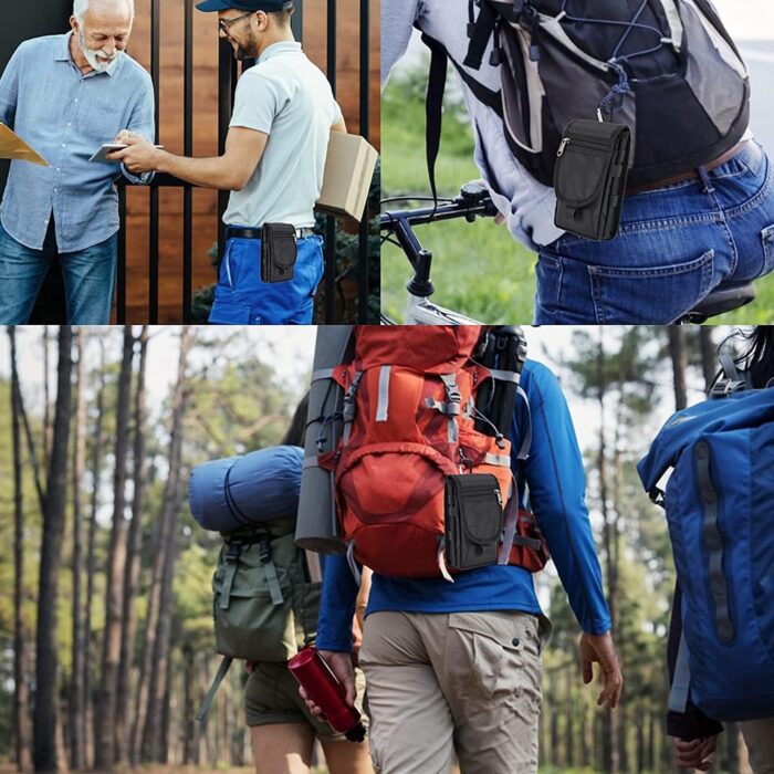 Phone Pouch,Cell Phone Holster, Multi-Purpose Phone Belt Pouch,Tactical Phone Case Tool Holder, Molle Cell Phone Pouch Carrying Case, Men’s Waist Pocket for Hiking, Camping, Belt Pouches for Men - Image 6
