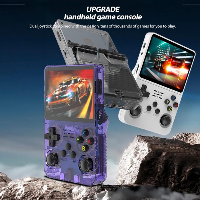 Eacam Handheld Game Console Dual Joysticks Game Player with Back R/L Buttons Built-in Games 3.5-inch Color Screen RK3326 2500mAh Rechargeable Battery - Image 4