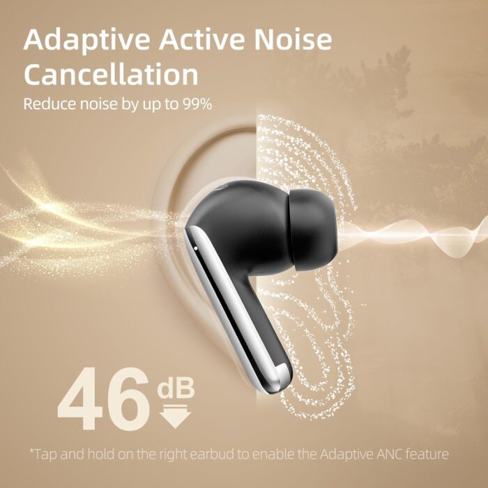 QCY MeloBuds Pro Adpative Active Noise Cancelling Wireless Earbuds, Reduce Noise by Up to 99%, Wireless LDAC Hi-Res Audio Bluetooth 5.3 Earphones, 34H Playtime, Comfortable Fit, Custom EQ via App - Image 2