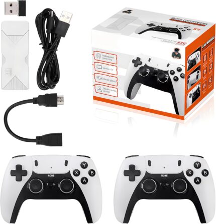 Retro Game Console with Dual 2.4G Wireless Game Stick, 37000+ Nostalgia Gaming Console Video Game Stick Classic Game System Vintage Game Stick Gaming Stick 4K High Definition HDMI Output for TV