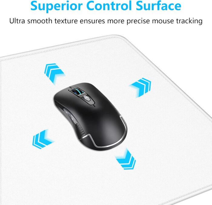 Dapesuom Large Gaming Mouse Pad, Extended Mousepad with Stitched Edges, Water Resist Keyboard Pad with Non-Slip Base, Big XXL Mousepad Desk Mat for Gamer, Laptop, Office, 31.5x15.7in, Ivory White - Image 3