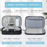 AMERTEER Electronic Accessories Bag Organizer - Travel Mobile Electronics Accessories & Supplies - Compatible For Charger USB Cables SD Memory Cards Earphone Flash Hard Drive Phone Power Bank (Black) - Image 2