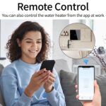 Yuhestdy 20A Smart WiFi/Bluetooth Water Heater Switch, Smart Boiler Touch Switch, Voice Control, APP Remote Control, Compatible with Alexa and Google Home, Neutral Wire Required (Black, 20Amps) - Image 3