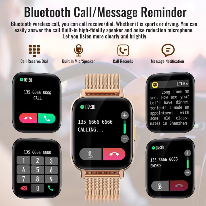 Nemheng Smart Watch for Women Men (Call Receive/Dial) Fitness Tracker Waterproof Smartwatch - Image 2