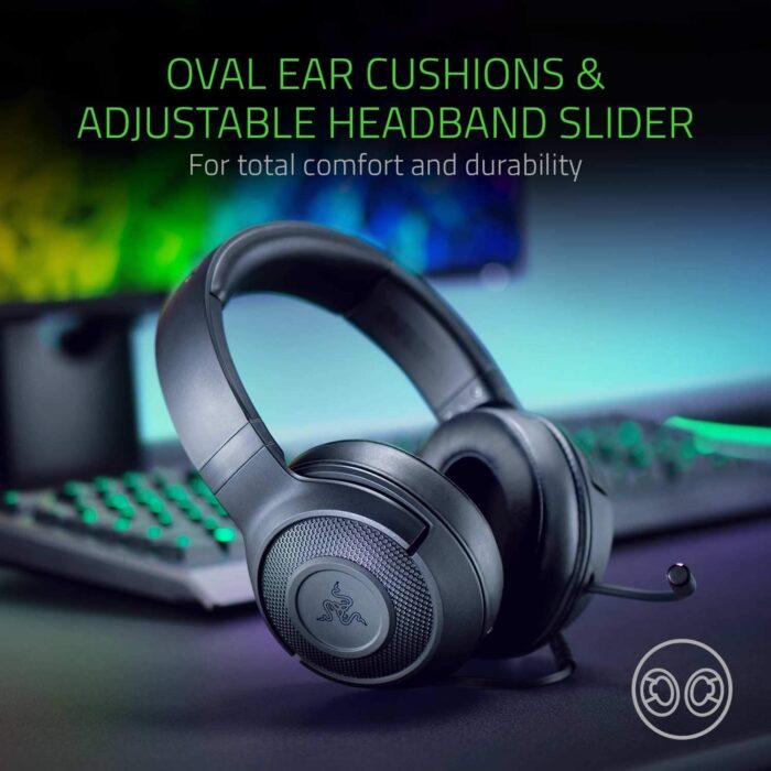 Razer Kraken X Lite Ultralight Gaming Headset: 7.1 Surround Sound - Lightweight Aluminum Frame - Bendable Cardioid Microphone - for PC, PS4, PS5, Switch, Xbox One, Xbox Series X & S, Mobile - Black - Image 6