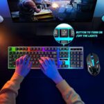 SKY-TOUCH G21 Computer Gaming Keyboard and Mouse Combo :Keyboard with Flexible Polychromatic LED Lights Mechanical Feel Wired USB Working Keyboard Mouse Set for Windows Computer(Black) - Image 6
