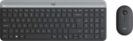 Logitech MK470 Wireless Keyboard and Mouse Combo for Windows, USB 2.4GHz Receiver, 12 FN Keys, Minimalist and Stylished, for Windows 10,11 or Later, Works with Surface – Black