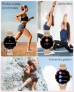 Smart Watches for Women(Answer/Make Call), 1.19" AMOED Smartwatch for Android iPhone,Fitness Tracker with 100+ Sport Modes, IP68 Waterproof, Heart Rate/Sleep/Spo2 Monitor, Activity Tracker Rose Gold - Image 4
