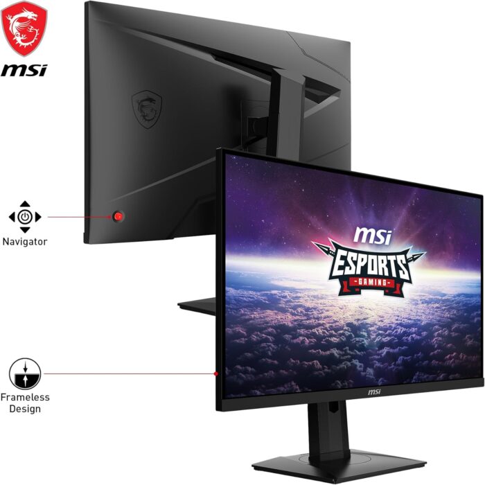 MSI G274QPX, 27" Gaming Monitor, 2560 x 1440 (QHD), Rapid IPS, 1ms, 240Hz, G-Sync Compatible, HDR 400, HDMI, Displayport, Tilt, Swivel, Height Adjustable, Pivot,Black - Image 3