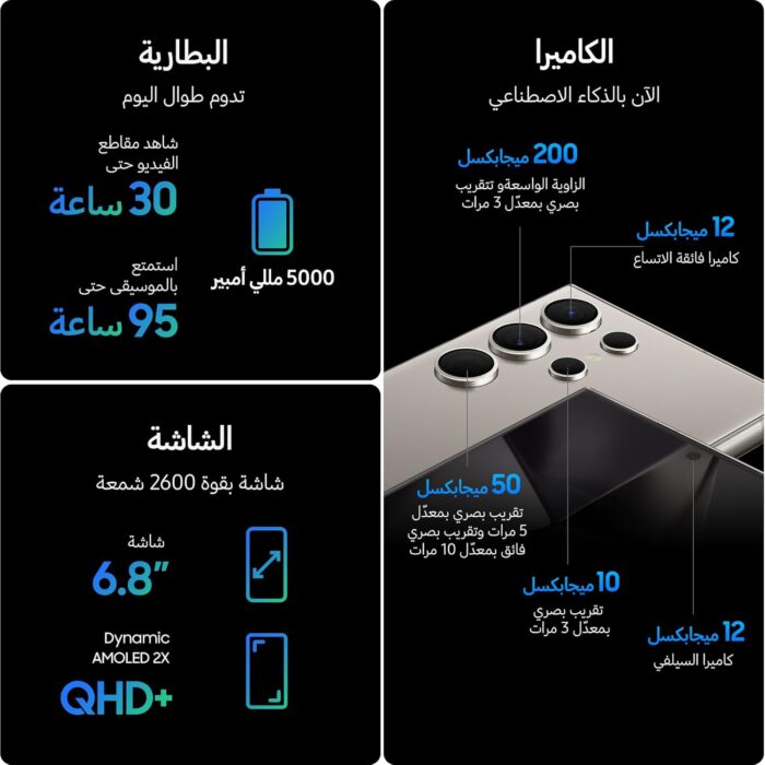 SAMSUNG Galaxy S24 Ultra, AI Phone, 256GB Storage, Titanium Gray, 12GB RAM, Android Smartphone, 200MP Camera, S Pen, Long Battery Life (UAE Version) - Image 6