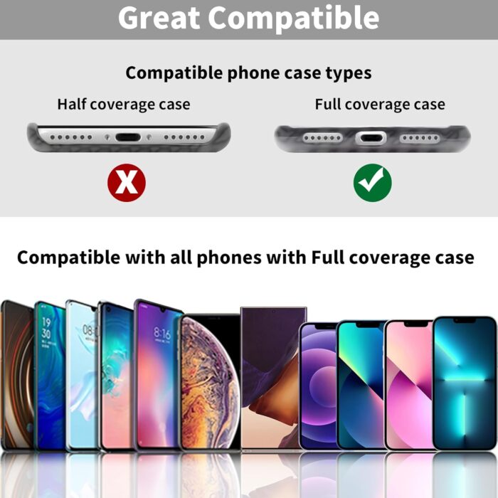 TACOMEGE Phone Tether Tab for iPhone, Cell Phone Lanyard Patch, Phone Strap Replacement Part for All Full Phone Cases (Black) - Image 5