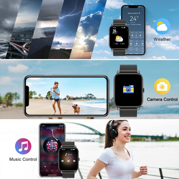 Boquaw Smart Watch for Men Fitness Tracker: Waterproof Smart Watches for Women Digital Mens Watches Make/Answer Call Running Smartwatch Android Phone iPhone Samsung Compatible Heart Rate Monitor - Image 5