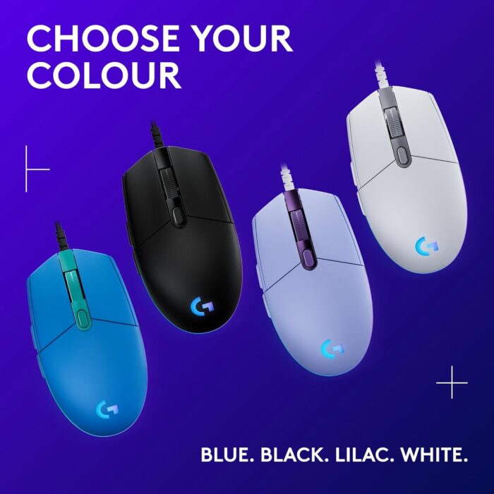Logitech G203 2nd Gen Wired Gaming Mouse, 8,000 DPI, Rainbow Optical Effect LIGHTSYNC RGB, 6 Programmable Buttons, On-Board Memory, Screen Mapping, PC/Mac Computer and Laptop Compatible - Black - Image 8