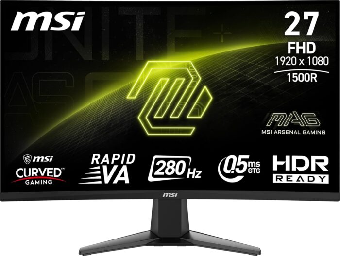 MSI Curved Gamer Monitor 27mag 276CXF 0.5ms 280Hz Full HD Rapid VA HDMI DP mag 276CXF
