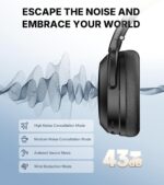 Edifier WH700NB Pro Wireless Headphones, 43dB ANC, Hi-Res Audio, 55H Playtime, Bluetooth 5.4, Multi-Device Pairing, AI Noise Reduction Calls, Fast Charging, Foldable Over-Ear Design (Black) - Image 3