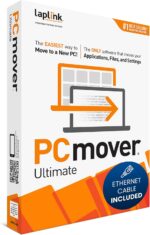 Laplink Software PCmover Ultimate 11 | Moves Your Applications, Files and Settings from an Old PC To a New PC. | Includes Ethernet Cable | 1 Use