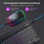 Ultra-slim Bluetooth Keyboard and Mouse Combo for iPad, Rechargeable Wireless Keyboard & Mouse with 7-Color Backlit, Compatible with iPad 9th/8th Gen, iPad Pro/Air/Mini, iPhone14/13/12 Pro (Black) - Image 4