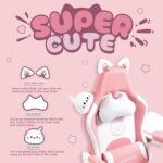 Dowinx Cute Gaming Chair with Cat Ears and Doll, Ergonomic Computer Chair for Girls with Footrest and Massage Lumbar Support, Comfortable Reclining Office Chair, 131.5 kg Load Capacity - Image 3