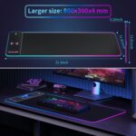 HYRAINBOW Gaming Mouse Pad with Wireless Charging, Large Mouse Pad with LED Light, Keyboard Pad with Non-Slip Rubber Base,Waterproof Desk Pad for Home Office Décor - Image 6