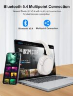 Edifier W800BT Pro -44dB Hybrid Active Noise Cancelling Headphones, Wireless Over Ear Headphones with Bluetooth 5.4, Hi-Res Audio, AI Clear Call, Custom EQ via App, Foldable Design, 253g Comfort Black - Image 4