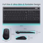 Wireless Keyboard and Mouse Combo, 2.4G Ergonomic Computer Keyboard and Mouse Set, Full Size Cordless USB Keyboard and Mouse Phone Holder for Mac, Laptop and Computer (No Bluetooth Connection)(Black) - Image 8
