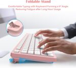 LeadsaiL Wireless Keyboard and Mouse Combo, Full-Sized Ergonomic Computer Keyboard, 2.4GHz Cordless Keyboard Silent Mouse Set with 2-in-1 USB Receiver, 12 FN Shortcuts for Windows Laptop, PC/Mac-Pink - Image 4