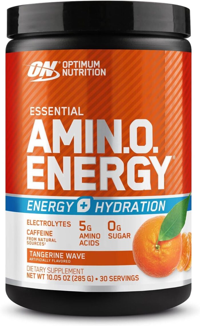 Optimum Nutrition (ON) Amino Energy Plus Electrolytes Powder - Pre Workout, Bcaas, Amino Acids, Keto Friendly, Anytime Energy Powder - Tangerine Wave, 285 G, 30 Servings - Image 4
