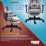 BAYBEE Drogo Multi-Purpose Ergonomic Gaming Chair with 7 Way adjustable Seat with 3D Armrest, Fabric, Head & USB Massager Lumbar Pillow, Office Desk Chair with Full Recliner Back & Footrest(Grey) - Image 8