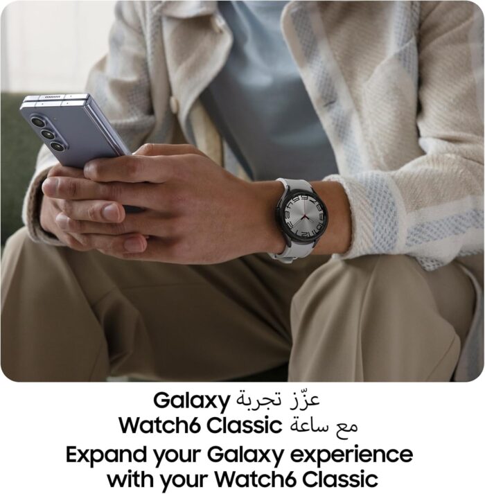 Samsung Galaxy Watch6 Classic Smartwatch, Health Monitoring, Fitness Tracker, Fast Charging Battery, Bluetooth, 43mm, Black (UAE Version) - Image 6
