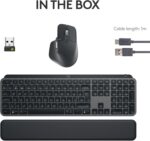 Logitech MX Keys S Combo - Performance Wireless Keyboard and Mouse with Palm Rest, Customizable Illumination, Fast Scrolling, Bluetooth, USB C, for Windows, Linux, Chrome, Mac - Graphite, ARA Layout - Image 6