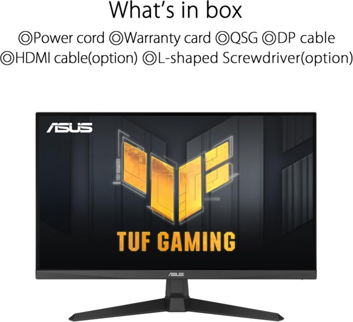 ASUS TUF Gaming 24” (23.8 inch viewable) 1080P Monitor (VG249Q3A) - Full HD, 180Hz, 1ms, Fast IPS, Extreme Low Motion Blur, FreeSync Premium, Speakers, DisplayPort, HDMI, Variable Overdrive, 99% Srgb - Image 7