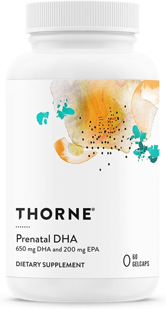THORNE Prenatal DHA – 650 mg DHA and 200 mg of EPA – Supports Baby’s Brain and Nervous System Development from Pregnancy to Nursing – 60 capsules