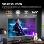 Gawfolk 24.5 Inch FHD 200Hz IPS Flat Gaming Monitor 1080P Computer Monitor 1920x1080 Display Screen 1ms(GTG) 240cd/m² 99% sRGB Suitable for games, entertainment, and office (Built-in Speakers) - Image 2
