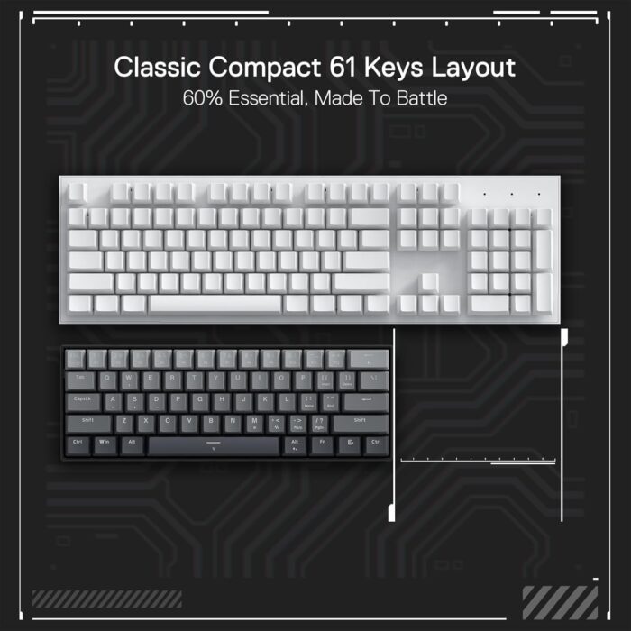 Redragon K617 Magnetic Switch Rapid Trigger Gaming Keyboard, 60% Wired Mechanical Keyboard w/ 8k Hz Polling Rate(0.1ms), Hyper-Fast 0.2mm Actuation Custom Switch Adjustable via Software, Misty Grey - Image 7